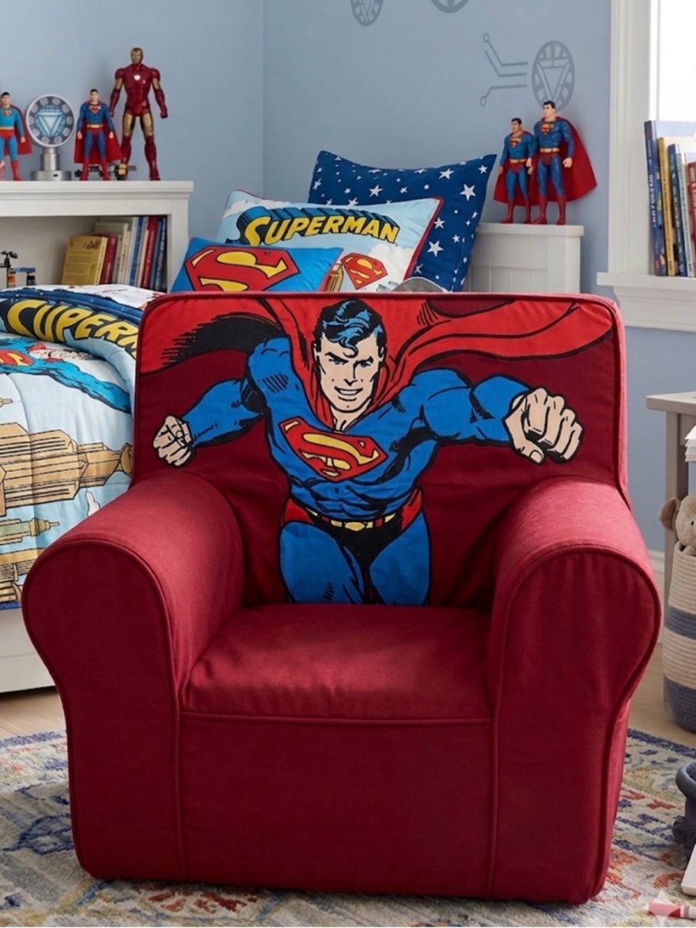 NEW Rare Pottery Barn Kids Limit Edition Superman Marvel Anywhere Chair cover